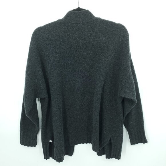 GAP 100% Cashmere Relaxed Fit Pocketed Open Cardigan M/L Charcoal Gray - Picture 2 of 14